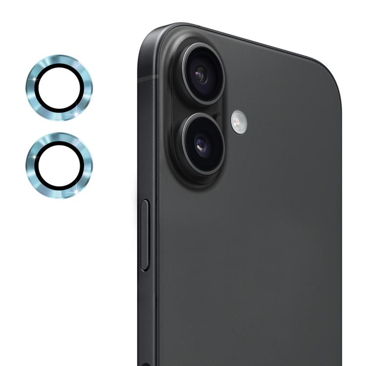 Protector de lente ENKAY azul sierra para iPhone 17 junto al celular
