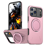Carcasa Kalebol para iPhone 17 Pro color rosa con anillo soporte desplegado