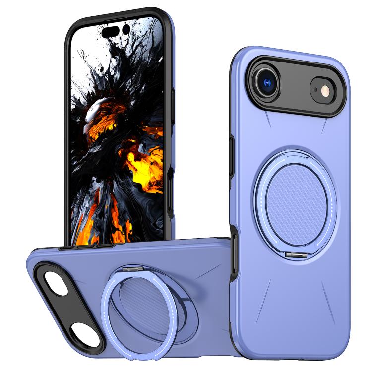 Carcasa Kalebol para iPhone Air color lila con anillo soporte desplegado
