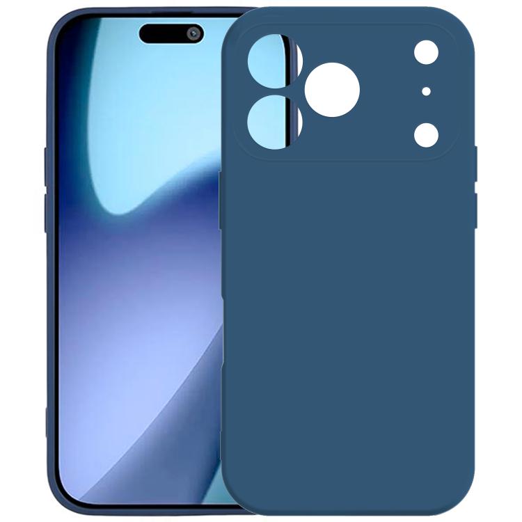 Carcasa Kalebol para iPhone 17 Pro color azul vista trasera y frontal
