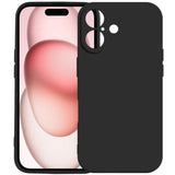 Carcasa Kalebol para iPhone 17 color negro vista trasera y frontal