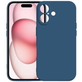 Carcasa Kalebol para iPhone 17 color azul vista trasera y frontal