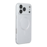 Carcasa ENKAY para iPhone 17 Pro Max color plateado de TPU mate con anillo MagSafe, vista trasera