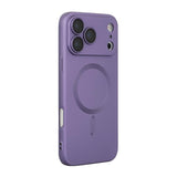Carcasa ENKAY para iPhone 17 Pro color morado de TPU mate con anillo MagSafe, vista trasera