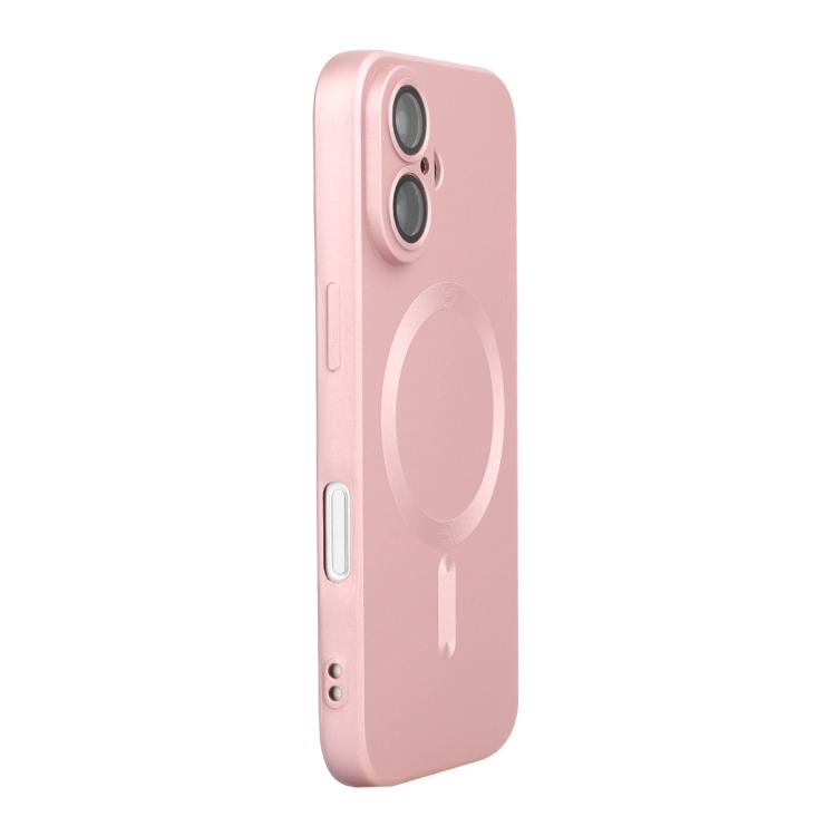 Carcasa ENKAY para iPhone 17 color rosa de TPU mate con anillo MagSafe, vista trasera