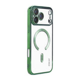 Carcasa ENKAY Hat-Prince transparente para iPhone 17 Pro Max con marco verde vista trasera