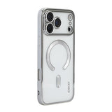 Carcasa ENKAY Hat-Prince transparente para iPhone 17 Pro con marco plateado vista trasera