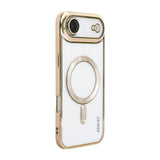 Carcasa ENKAY Hat-Prince transparente para iPhone Air con marco dorado vista trasera