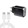 Fuente de alimentación PD48 GaN de 120 W USB-C para portátil con cable de datos USB-C a USB-C, enchufe UE (negro)