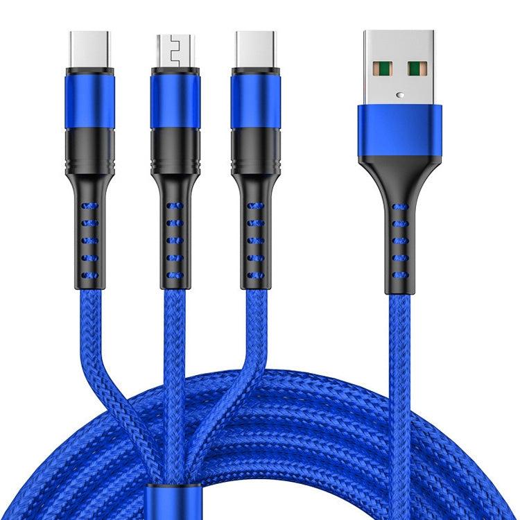 3 en 1 USB a DUAL TIPO C + MICRO USB CAPA DE CARGA RÁPIDA SYNC CABLE ...