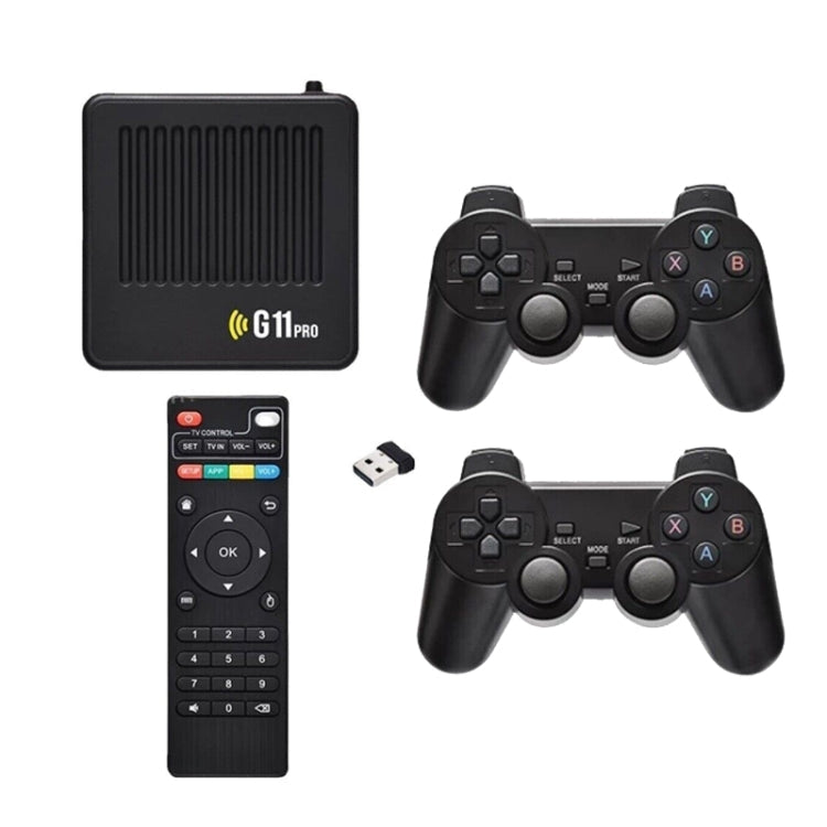 Consola retro G11 PRO TV Box con salida HDMI 4K y dos controles inalámbricos