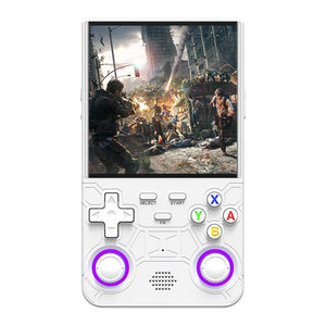 Consola de juegos portátil R36 Ultra de 4 pulgadas, de código abierto, Linux, compatible con Wi-Fi/MIFI, retro, portátil, 128 GB (blanca)