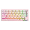 Teclado mecánico FURYCUBE de 75 teclas con retroiluminación RGB y Silent Touch, rosa brumoso
