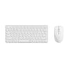 Combo de teclado y ratón inalámbricos ultradelgados multidispositivo Rapoo, conjunto de escritorio silencioso con Bluetooth 5.0 y 2,4 GHz, color: 9000S blanco (78 teclas)