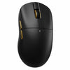 Ratón gaming inalámbrico LANGTU ligero de tres modos, modelo M9, 500 mAh, Dual 1K, negro y dorado.