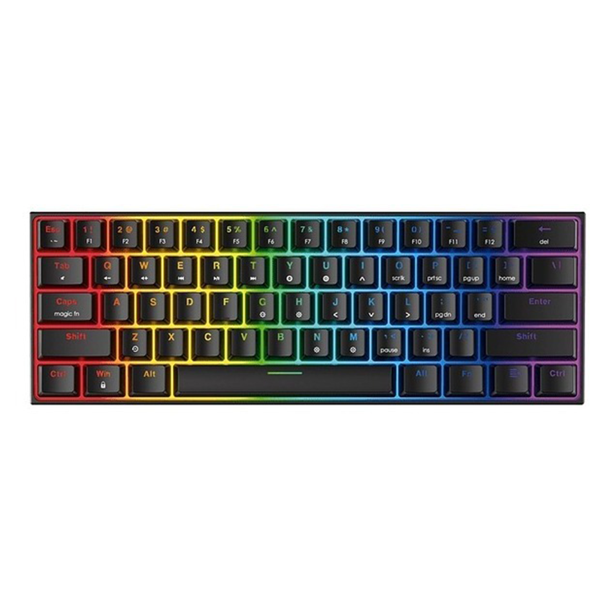 Teclado Gamer Mecanico Fantech Maxfit Mk857 60% Rgb Red