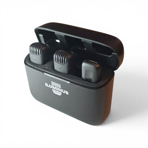 Iluminus IL-CR-J13 micrófono inalámbrico doble USB-C con caja de carga