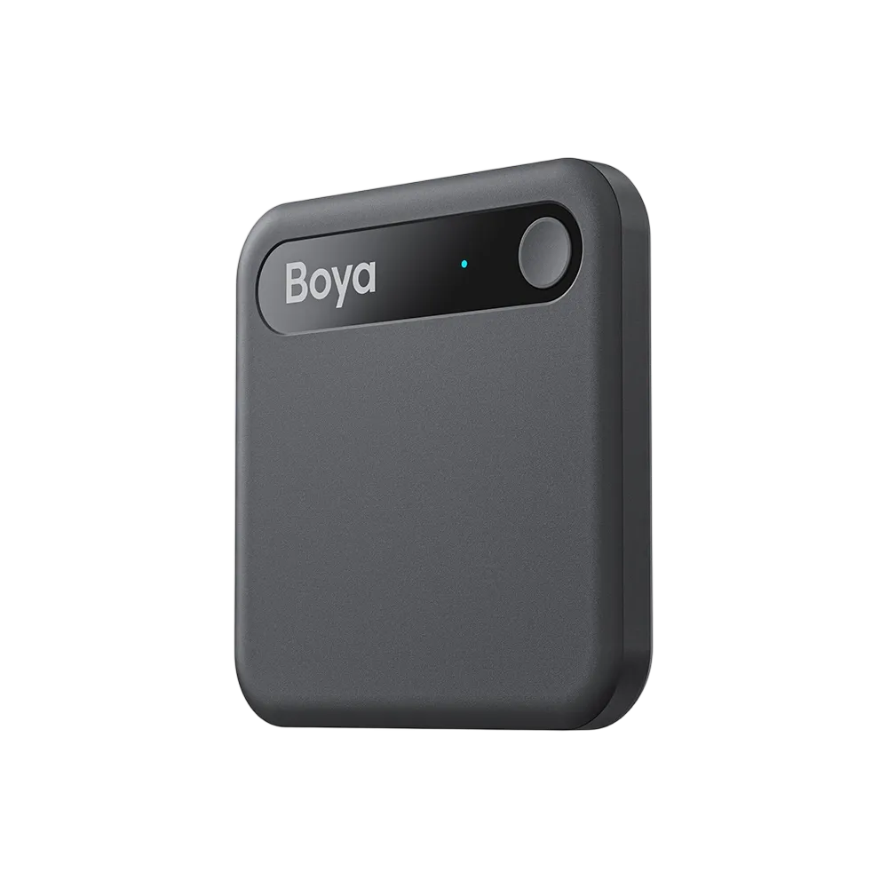 Boya Notra Neo negra vista frontal con logo y botón