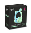 Audifonos Bluetooth Audiopro Aux Micro Sd Led Orejas Gato Verde