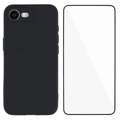 Carcasa WANLONFENG con protector de pantalla para iPhone 17e negra