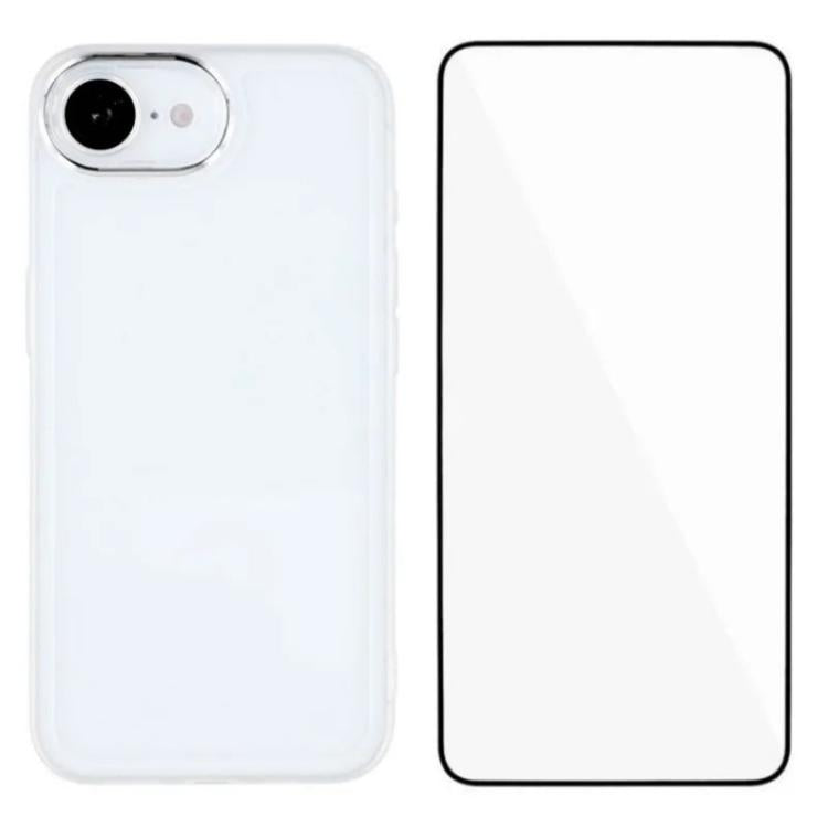 Carcasa WANLONFENG con marco galvanizado para iPhone 17e blanca