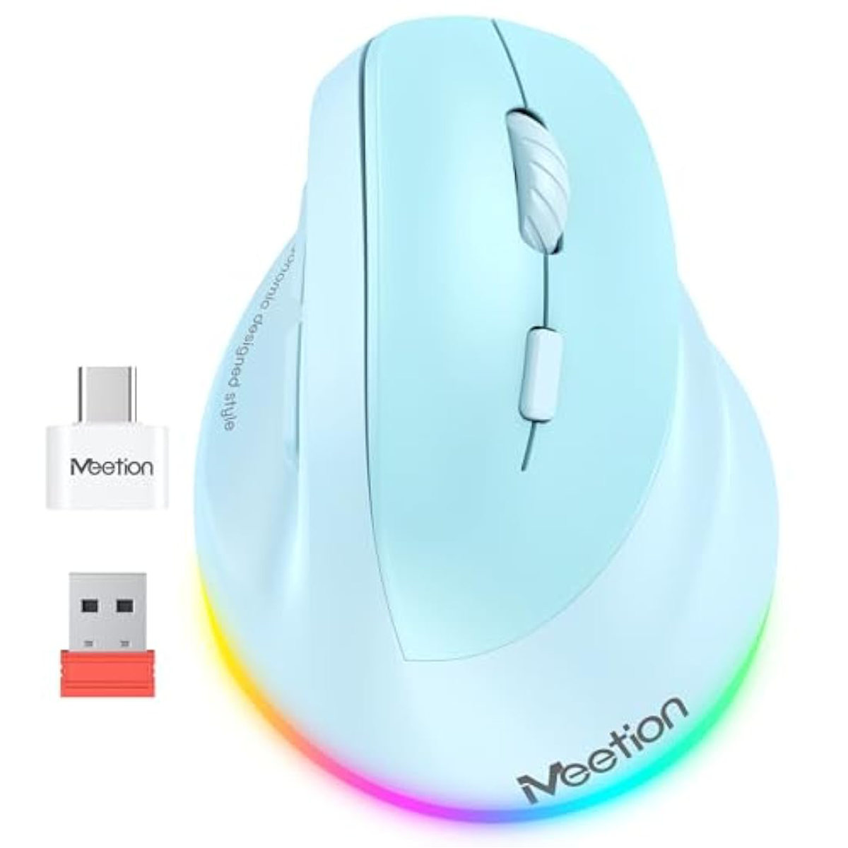 Mouse Vertical Dual Wireless Bluetooth Meetion Btm010r