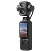 DJI Osmo Pocket 4P en vista de tres cuartos mostrando el teleobjetivo de 60 mm