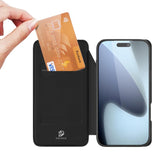 Funda Flip Cover DUX DUCIS Skin Pro para iPhone 17 Pro negra, ranura para tarjeta