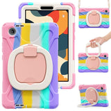 Funda antigolpes rosada con soporte giratorio 360 grados y correa de hombro para Lenovo Tab K9 / Tab One 8.7