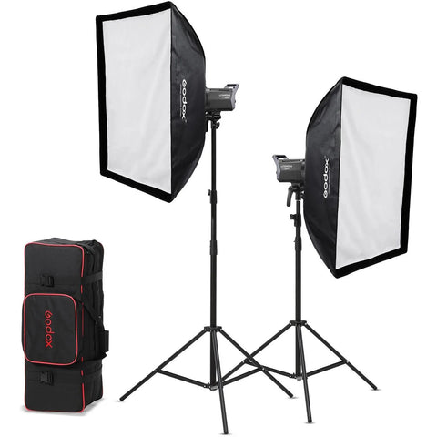 Godox LA150BI-K2 Set de 2 Luces Litemons LA150BI Bicolor Con Trípodes y Softboxes