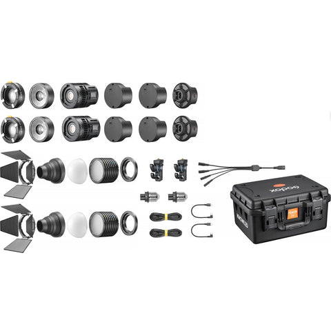 Godox MS60R 2K Kit 2 Luces 60W Con Múltiples Accesorios y Maleta