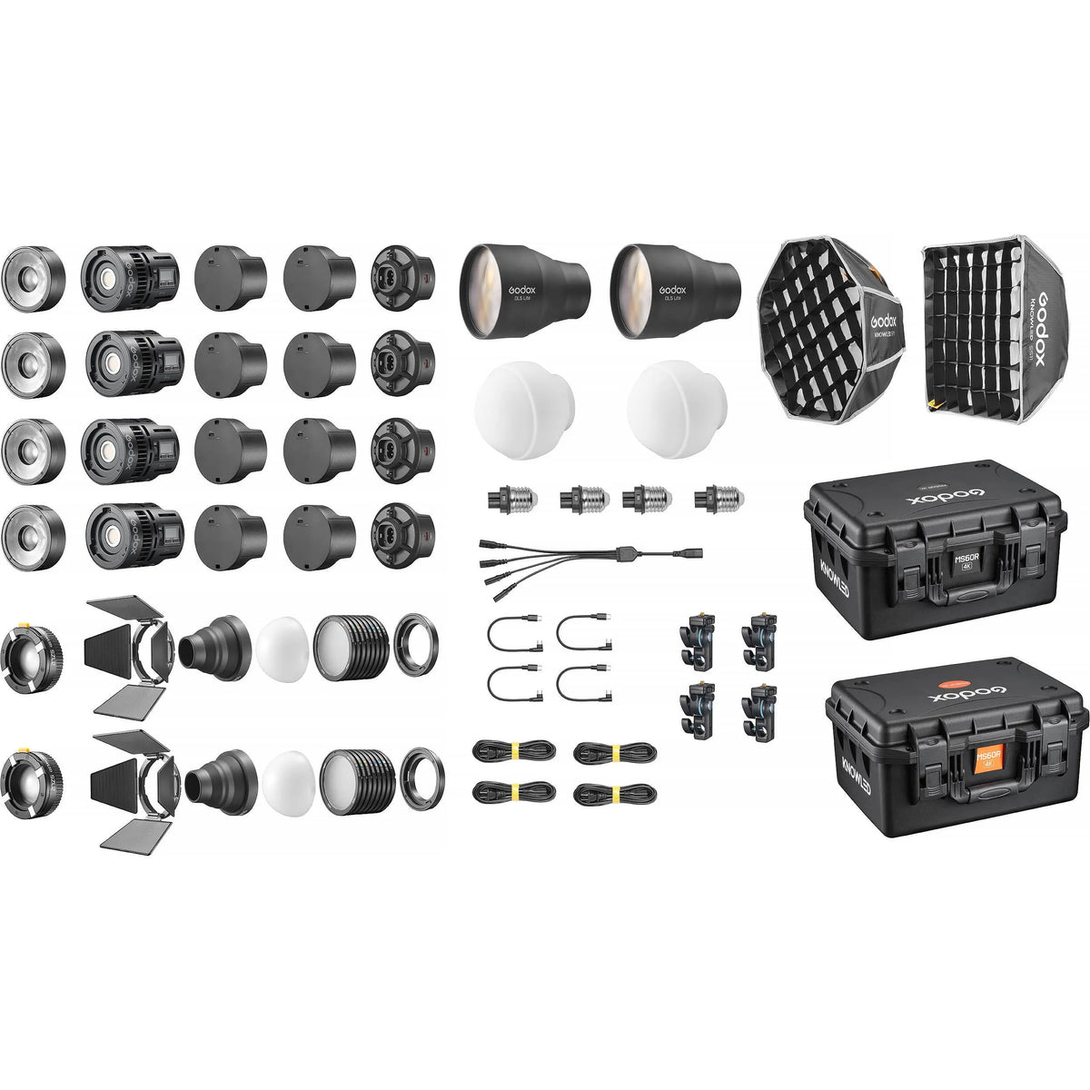 Godox MS60R 4K Kit 4 Luces 60W Con Múltiples Accesorios y Maleta