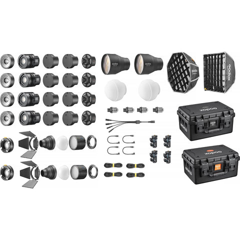 Godox MS60R 4K Kit 4 Luces 60W Con Múltiples Accesorios y Maleta