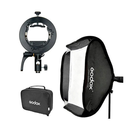 Godox Softbox 60x60 + Adaptador Bowens Para Flash Cabeza Rectangular y Redonda