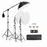 Iluminus IL-YX-DP03 kit de 3 luces bicolor con softbox y trípode jirafa