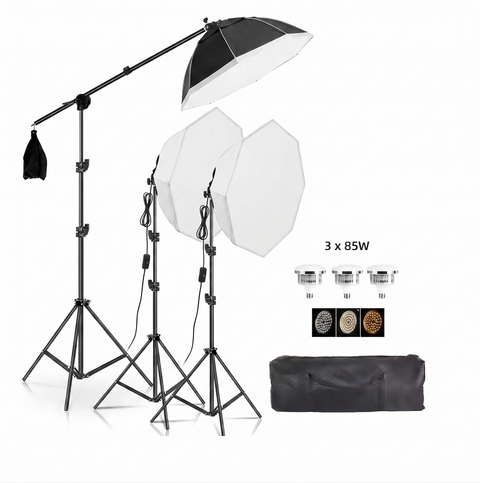 Iluminus IL-YX-DP03 kit de 3 luces bicolor con softbox y trípode jirafa
