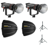 Triopo Kit 2 Luces 150W Mars M150Bi  Con Cajas de Luz y Trípodes