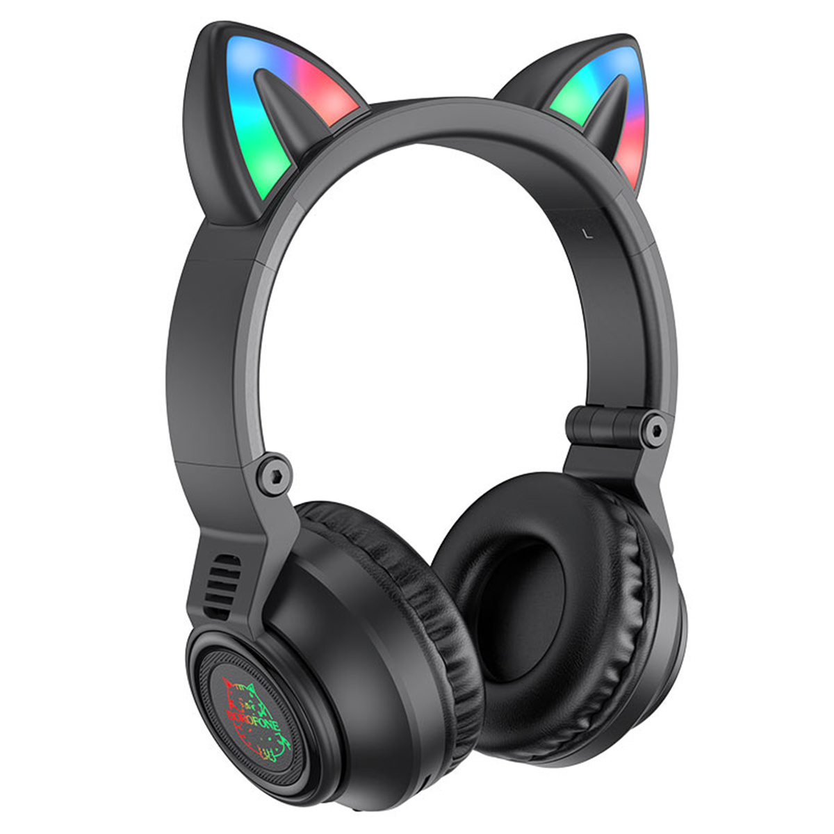 Audífonos Bluetooth Borofone Bo18 Oreja de Gato Led