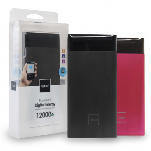 Bateria Externa Powerbank Digital Energy 12000 Mah Microlab