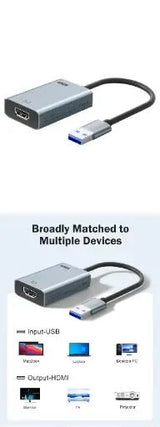 Lemorele LC06 Plus Transforma Puerto USB en HDMI Full HD
