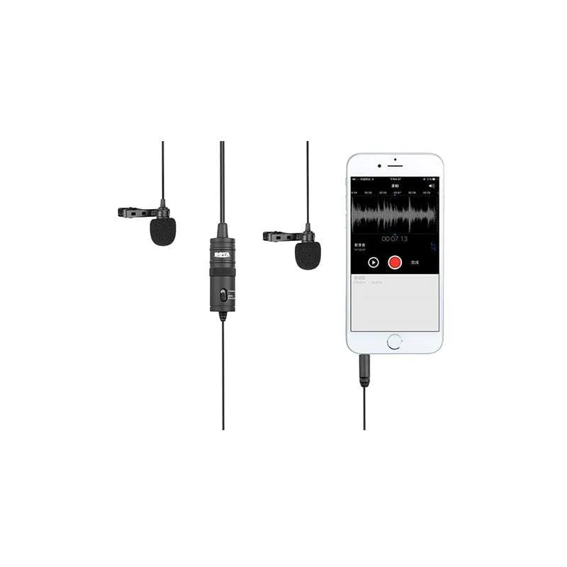 Boya BY-M1DM Micrófono lavalier omnidireccional doble