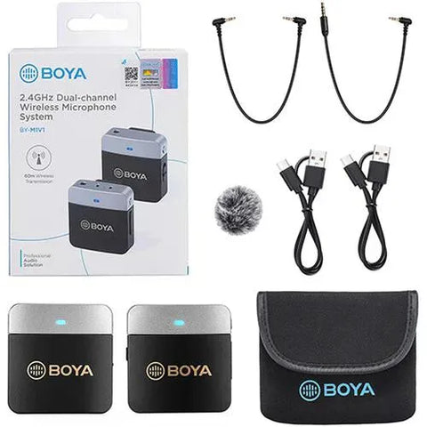 Boya BY-M1V1 Micrófono TRS y TRRS Inalámbrico 60 metros Conector 3.5mm