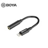Boya BY-K8 Mini Cable Adaptador 3.5mm TRS Hembra a Lightning Macho