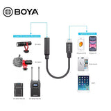 Boya BY-K8 Mini Cable Adaptador 3.5mm TRS Hembra a Lightning Macho