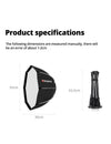 Triopo K2-55 Softbox Octogonal Armado Fácil 55cm Montura Bowens