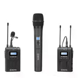 Boya BY-WM8 Pro-K4 Micrófono Inalámbrico UHF Doble, de Mano y Lavalier