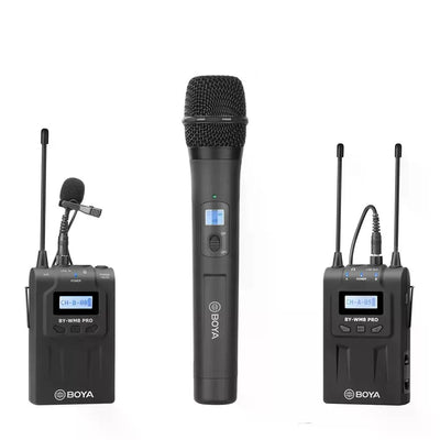Boya BY-WM8 Pro-K4 Micrófono Inalámbrico UHF Doble, de Mano y Lavalier