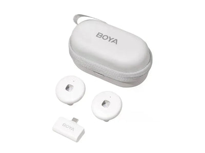 Boya Omic-U White Micrófono doble inalámbrico  Caja Carga USB-C