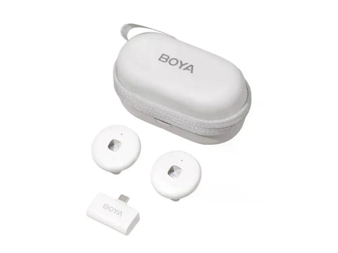 Boya Omic-U White Micrófono doble inalámbrico  Caja Carga USB-C