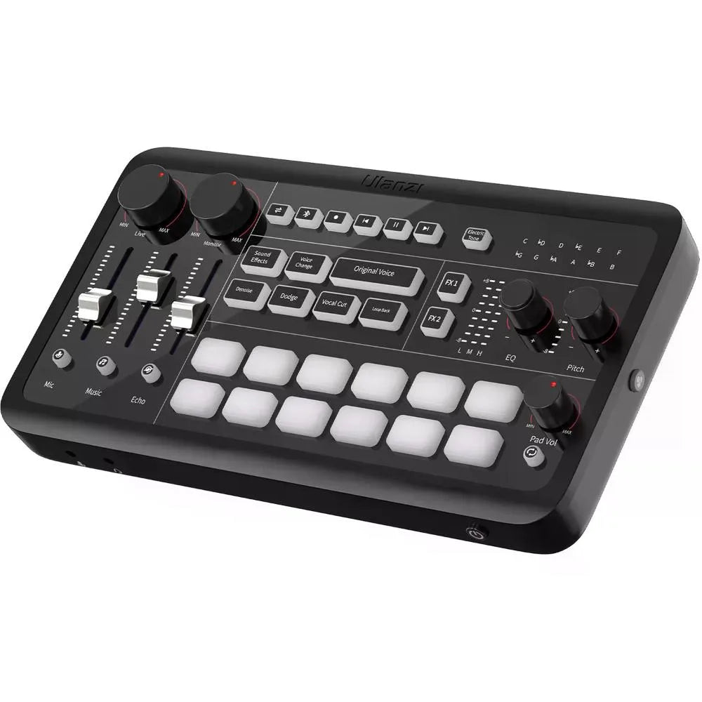 Ulanzi AX01 UCaster Live Tarjeta de Sonido Para Podcast y Streaming Con Batería Recargable